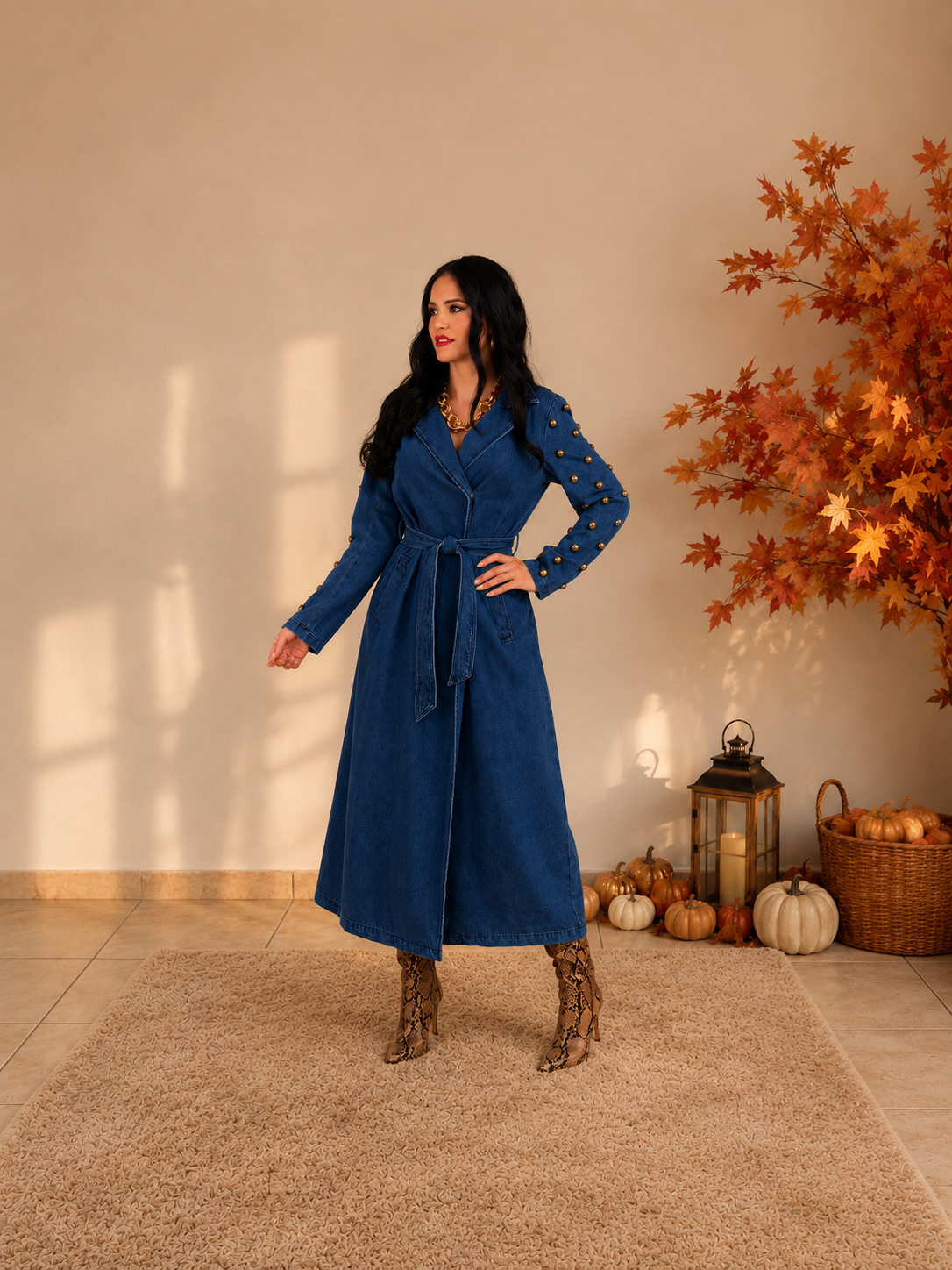 Aramyas Denim Coat Dress