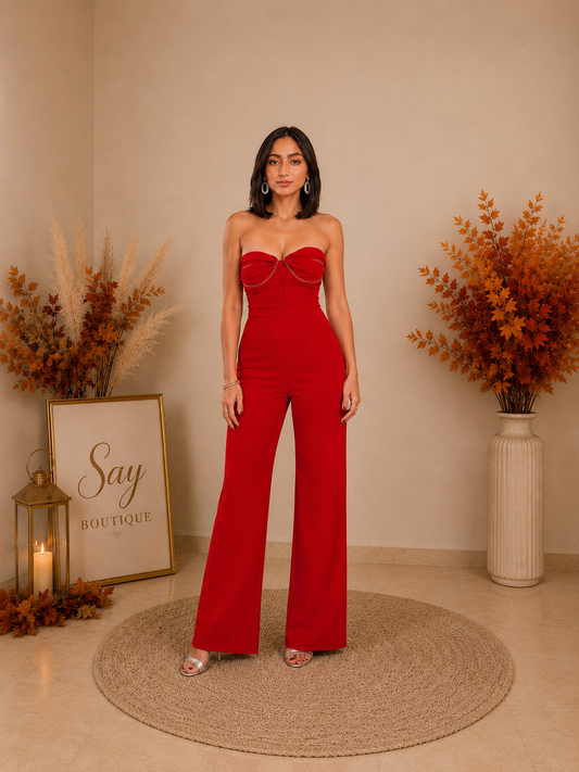 Red Fashion Jumpsuit
