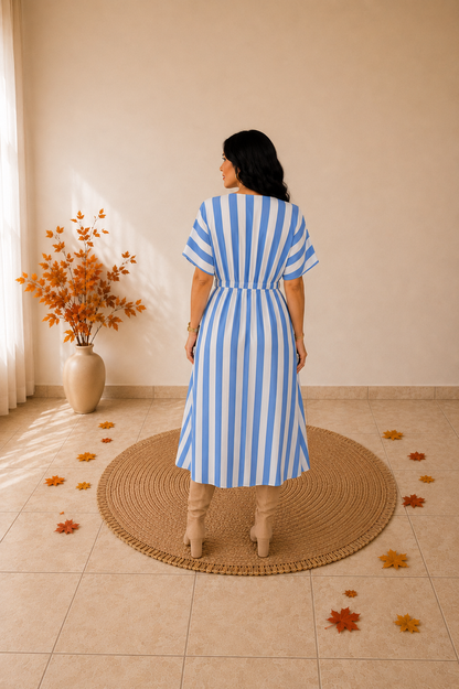 Karla Striped Midi Dress