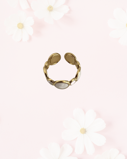 anillo dorado perlado