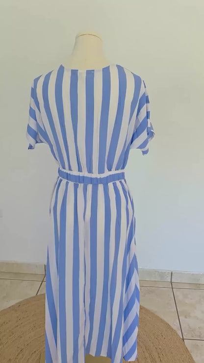 Karla Striped Midi Dress